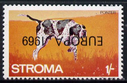 Stroma 1969 Dogs 1s (Pointer) perf single with 'Europa 1969' opt inverted unmounted mint*, stamps on , stamps on  stamps on animals   dogs   europa     pointer