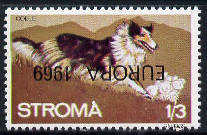 Stroma 1969 Dogs 1s3d (Collie) perf single with Europa 1969 opt inverted unmounted mint, stamps on animals   dogs   europa      collie