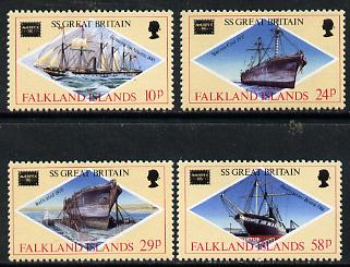 Falkland Islands 1986 'Ameripex 86' Stamp Exhibition (SS Great Britain) set of 4 unmounted mint, SG 527-30, stamps on , stamps on  stamps on ships, stamps on  stamps on stamp exhibitions