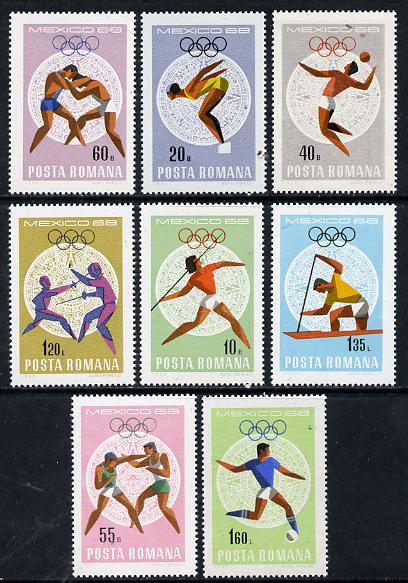 Rumania 1968 Mexico Olympics set of 8 unmounted mint, SG 3574-81, Mi 2697-2704, stamps on , stamps on  stamps on sport, stamps on  stamps on olympics