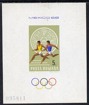 Rumania 1968 Mexico Olympics m/sheet unmounted mint, SG MS3582, Mi Bl 67, stamps on , stamps on  stamps on sport, stamps on  stamps on olympics, stamps on  stamps on running