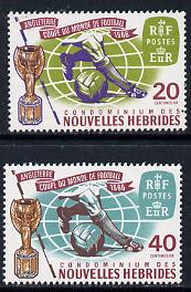 New Hebrides - French 1966 Football World Cup Championships set of 2 unmounted mint SG F134-35*, stamps on sport  football