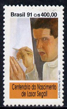 Brazil 1991 Birth Cent of Lasar Segall (Artist) SG 2504*, stamps on arts