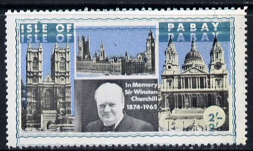 Pabay 1968 Churchill 2s with green (frame, name & value) doubled (slight set-off on gummed side), stamps on , stamps on  stamps on churchill  personalities 