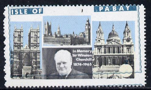 Pabay 1968 Churchill 2s with green (frame, name & value) misplaced (slight set-off on gummed side), stamps on churchill  personalities 