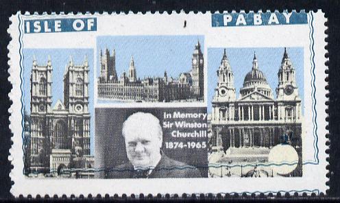 Pabay 1968 Churchill 2s with green (frame, name & value) misplaced (slight set-off on gummed side), stamps on churchill  personalities