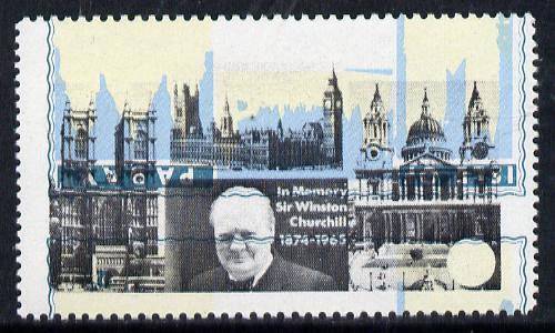 Pabay 1968 Churchill 2s with green, blue & yellow inverted (slight set-off on gummed side), stamps on , stamps on  stamps on churchill  personalities 