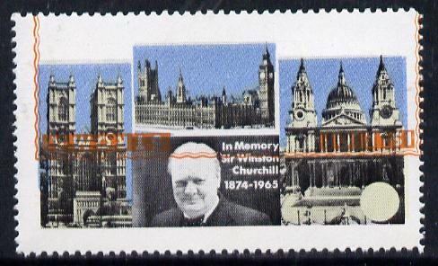 Stroma 1968 Churchill 5s with orange (frame, name & value) inverted (unmounted mint with slight set-off on gummed side), stamps on churchill  personalities