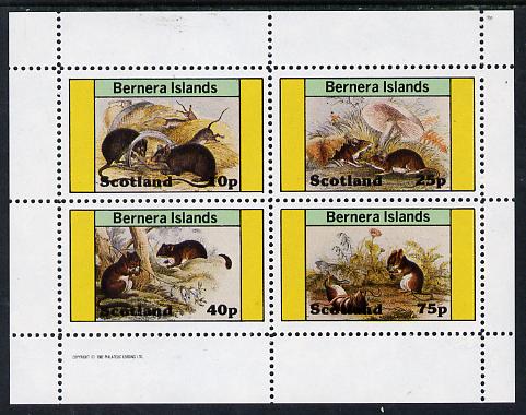 Bernera 1982 Rodents #2 perf  set of 4 values (10p to 75p) unmounted mint, stamps on , stamps on  stamps on animals   fungi     rodents