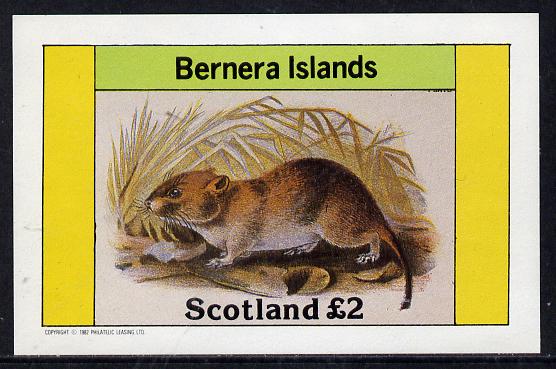 Bernera 1982 Rodents #2 imperf deluxe sheet (£2 value) unmounted mint, stamps on animals      rodents