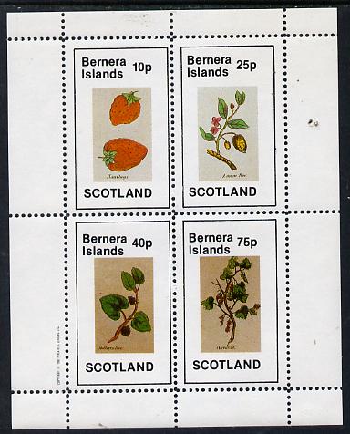 Bernera 1982 Fruit (Hautboys, Lemon Tree, Mulberry Tree & Currants) perf  set of 4 values (10p to 75p) unmounted mint, stamps on , stamps on  stamps on fruit