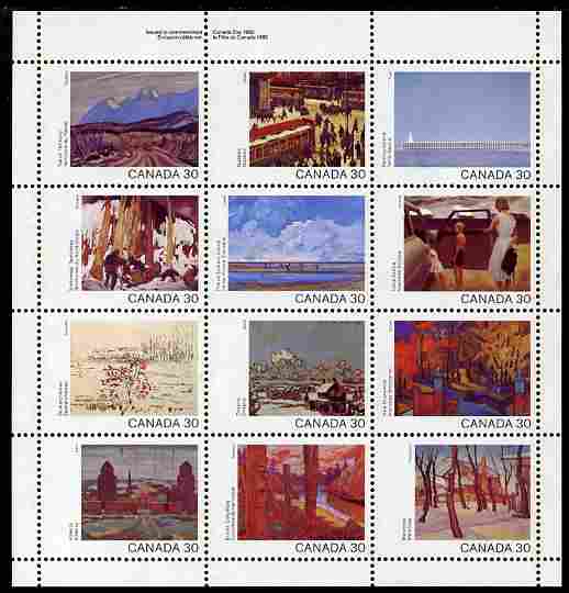 Canada 1982 Canada Day - landscapes perf sheetlet containing 12 values unmounted mint SG 1047a, stamps on , stamps on  stamps on tourism, stamps on  stamps on 