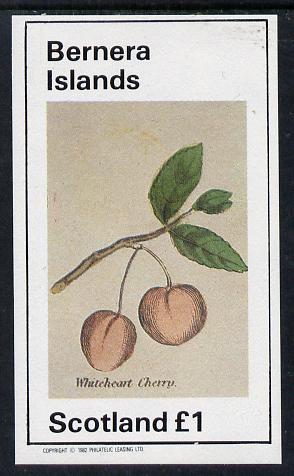 Bernera 1982 Fruit (Whiteheart Cherry) imperf souvenir sheet (£1 value) unmounted mint, stamps on fruit