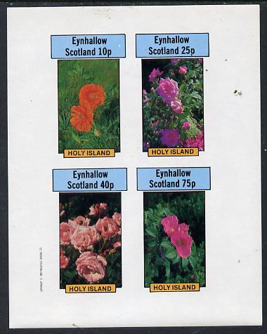 Eynhallow 1982 Roses imperf  set of 4 values (10p to 75p) unmounted mint, stamps on , stamps on  stamps on flowers   roses