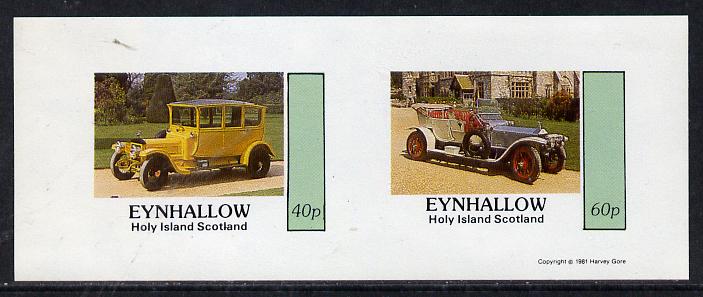 Eynhallow 1981 Vintage Cars #5 imperf  set of 2 values (40p & 60p) unmounted mint, stamps on , stamps on  stamps on cars 