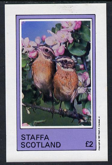 Staffa 1981 Birds #06 imperf deluxe sheet (£2 value) unmounted mint, stamps on birds