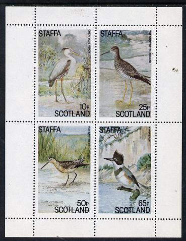 Staffa 1979 Water Birds #02 (Heron, Kingfisher etc) perf  set of 4 values (10p to 65p) unmounted mint, stamps on birds   kingfisher   heron