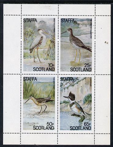 Staffa 1979 Water Birds #02 (Heron, Kingfisher etc) perf  set of 4 values (10p to 65p) unmounted mint, stamps on , stamps on  stamps on birds   kingfisher   heron