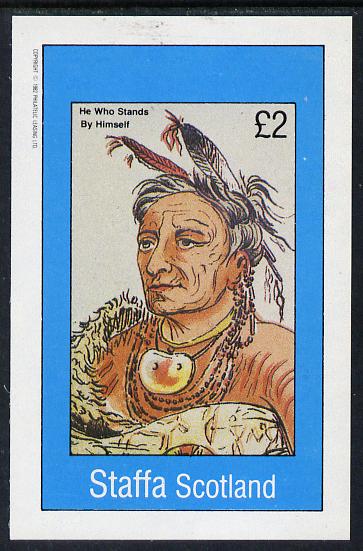 Staffa 1982 N American Indians #01 imperf deluxe sheet (Â£2 value) unmounted mint , stamps on , stamps on  stamps on cultures    indians   americana, stamps on  stamps on wild west