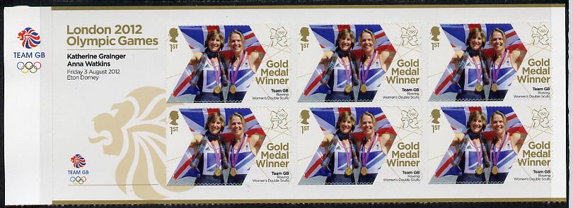 Great Britain 2012 London Olympic Games Team Great Britain Gold Medal Winner #06 - Katherine Grainger & Anna Watkins (Rowing Women's Sculls) self adhesive sheetlet containing 6 x first class values unmounted mint, stamps on , stamps on  stamps on olympics, stamps on  stamps on self adhesive, stamps on  stamps on london, stamps on  stamps on rowing