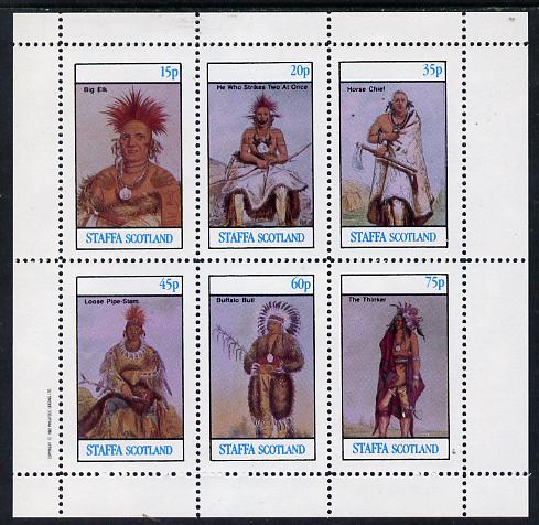 Staffa 1982 N American Indians #03 perf set of 6 values unmounted mint , stamps on , stamps on  stamps on cultures    indians   americana, stamps on  stamps on wild-west, stamps on  stamps on wild west