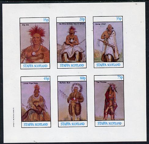 Staffa 1982 N American Indians #03 imperf set of 6 values unmounted mint , stamps on cultures    indians   americana, stamps on wild-west, stamps on wild west
