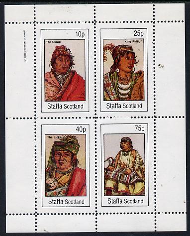 Staffa 1982 N American Indians #04 perf set of 4 values unmounted mint , stamps on , stamps on  stamps on cultures    indians   americana, stamps on  stamps on wild-west, stamps on  stamps on wild west