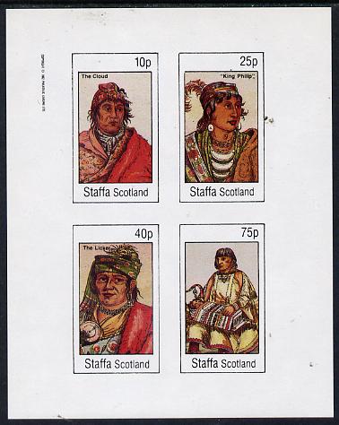 Staffa 1982 N American Indians #04 imperf set of 4 values unmounted mint , stamps on , stamps on  stamps on cultures    indians   americana, stamps on  stamps on wild-west, stamps on  stamps on wild west
