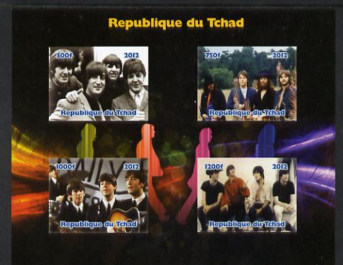 Chad 2012 The Beatles #2 imperf sheetlet containing 4 values unmounted mint. Note this item is privately produced and is offered purely on its thematic appeal. , stamps on personalities, stamps on beatles, stamps on pops, stamps on rock, stamps on music