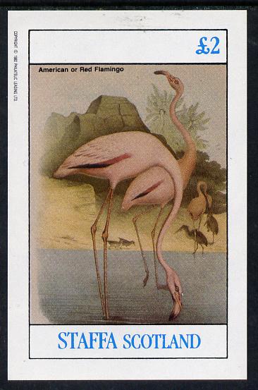 Staffa 1982 Birds #10 (American Flamingo) imperf deluxe sheet (Â£2 value) unmounted mint, stamps on , stamps on  stamps on birds