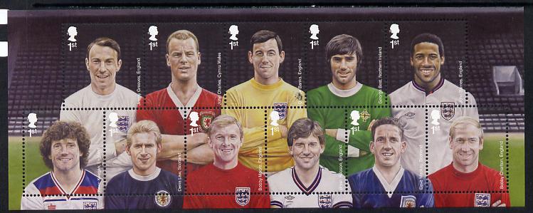 Great Britain 2013 Football Heroes perf m/sheet unmounted mint, stamps on football
