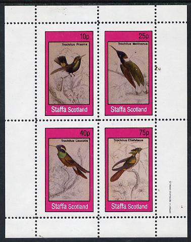 Staffa 1982 Hummingbirds #07 perf,set of 4 values (10p to 75p) unmounted mint, stamps on , stamps on  stamps on birds      humming-birds, stamps on  stamps on hummingbirds